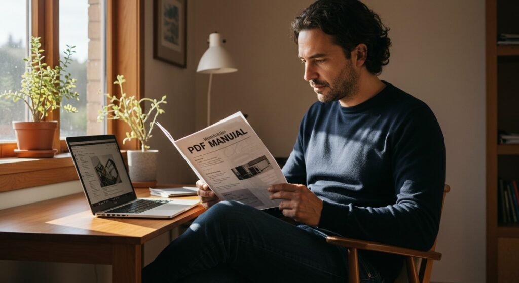 Hombre leyendo el Manual del Hombre